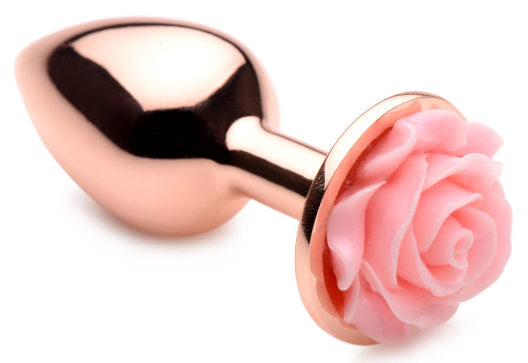 Rose Gold Anal Plug with Pink Flower - Small Booty Sparks