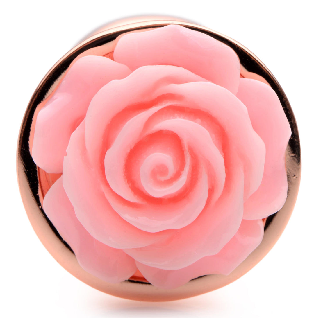 Rose Gold Anal Plug with Pink Flower - Small Booty Sparks