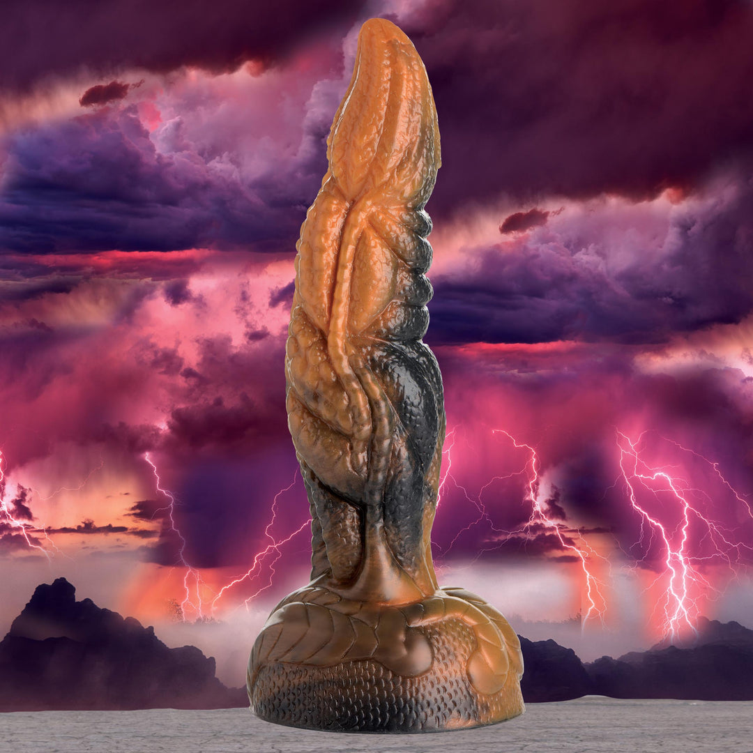 Ravager 8 Inch Silicone Rippled Dragon Dildo w/ Suction Cup