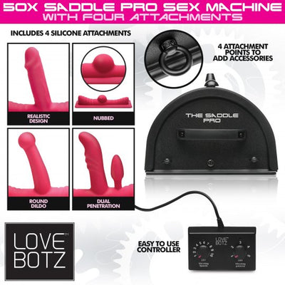50X Saddle Pro | Fucking Machine - Sex Machine with 4 Attachments