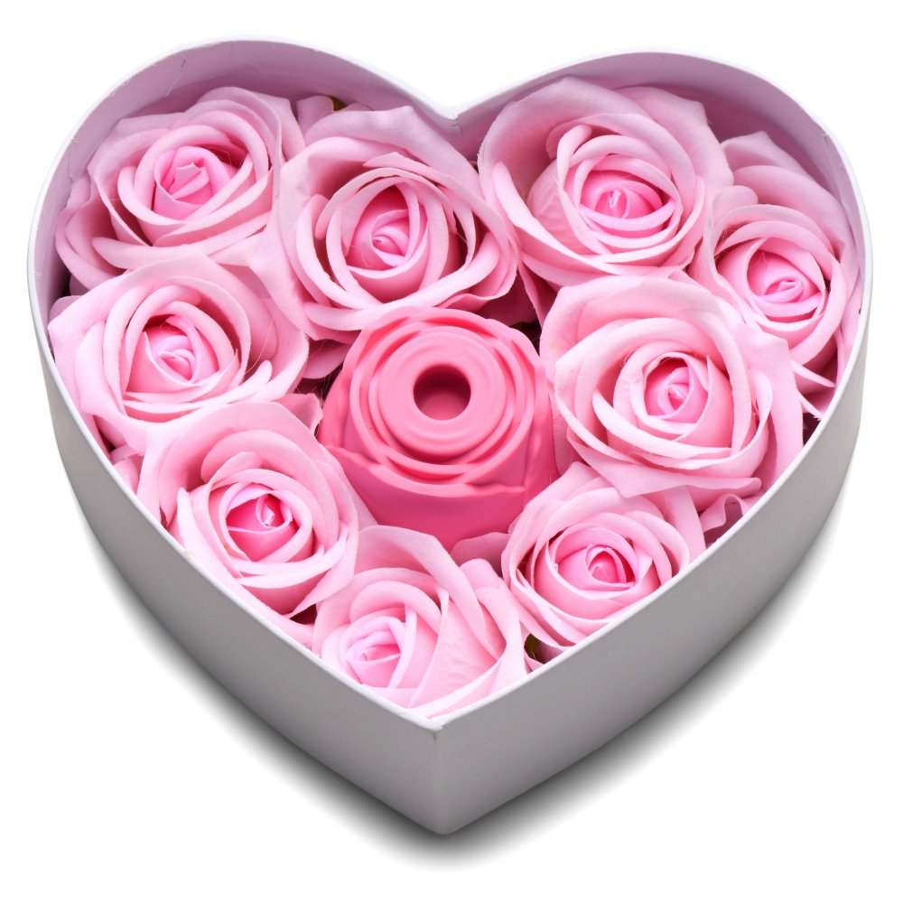 The Rose Lover's Gift Box 10X Clit Suction Rose - Valentine's Gift - Red Pink Swirl
