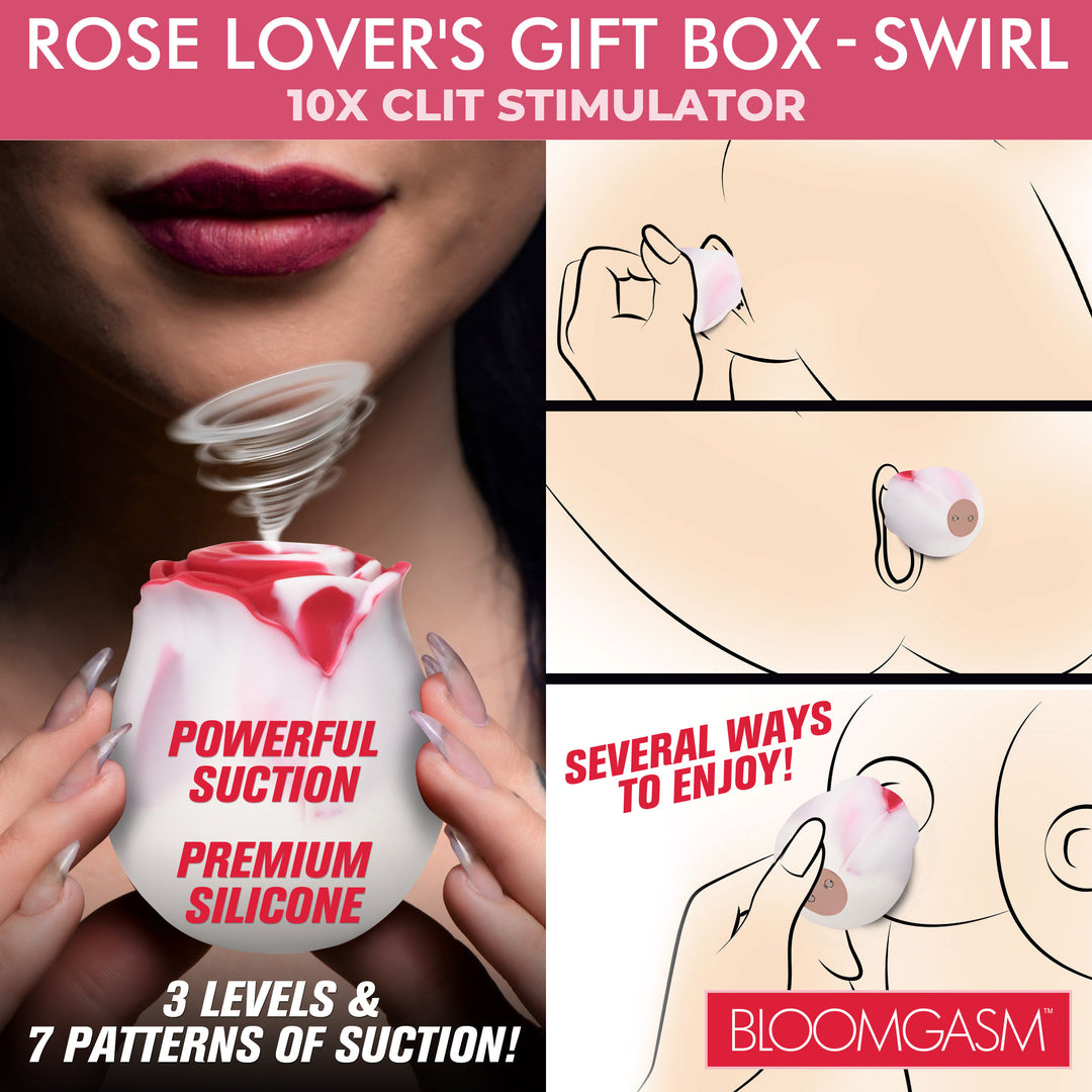 Rose Lovers Gift Box 10X Clit Suction Rose, Swirl