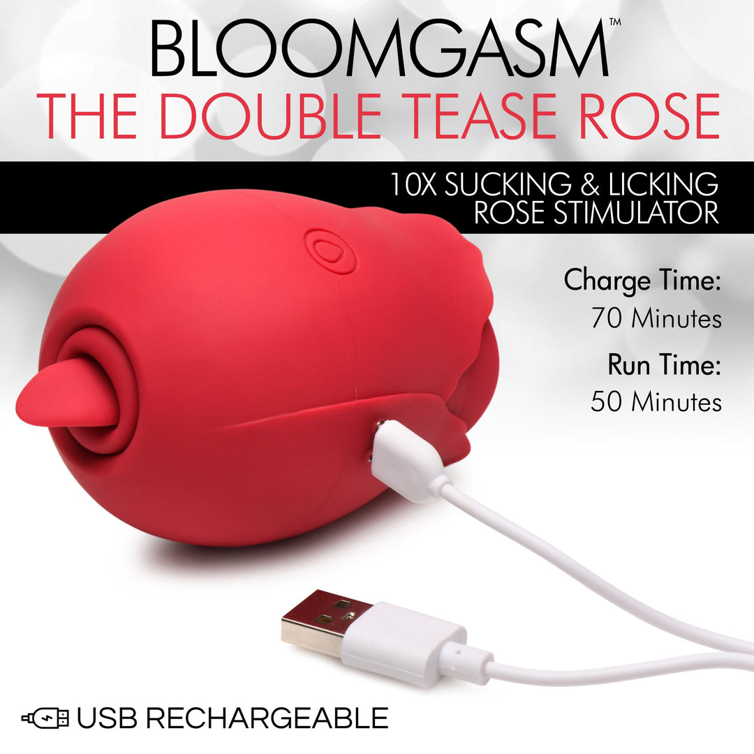 Double Tease Rose 10X Sucking and Licking Stimulator