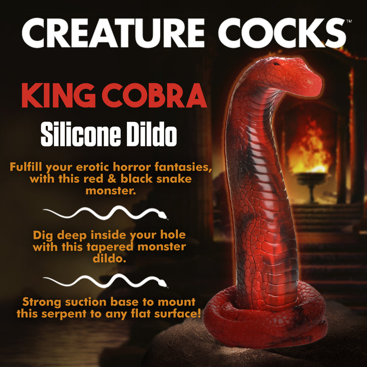 King Cobra 10 Inch Silicone Fantasy Snake Dildo w/ Suction Cup