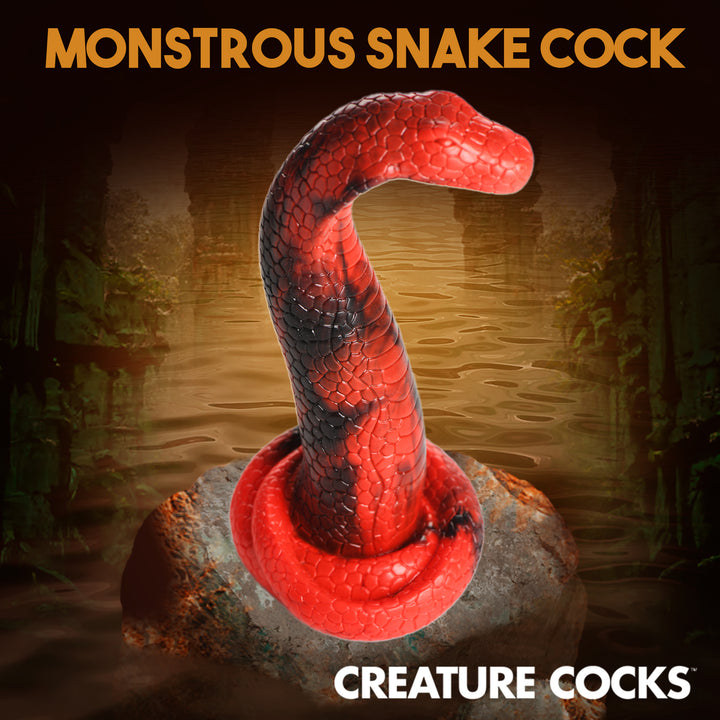 King Cobra 10 Inch Silicone Fantasy Snake Dildo w/ Suction Cup