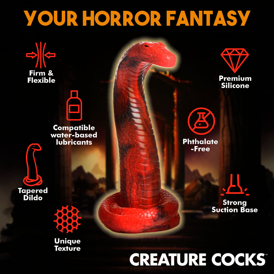 King Cobra 10 Inch Silicone Fantasy Snake Dildo w/ Suction Cup