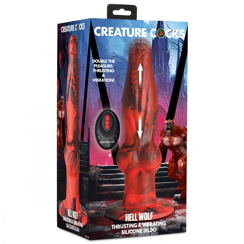 8.7 Inch Hell Wolf | Thrusting & Vibrating Dog Knot Dildo