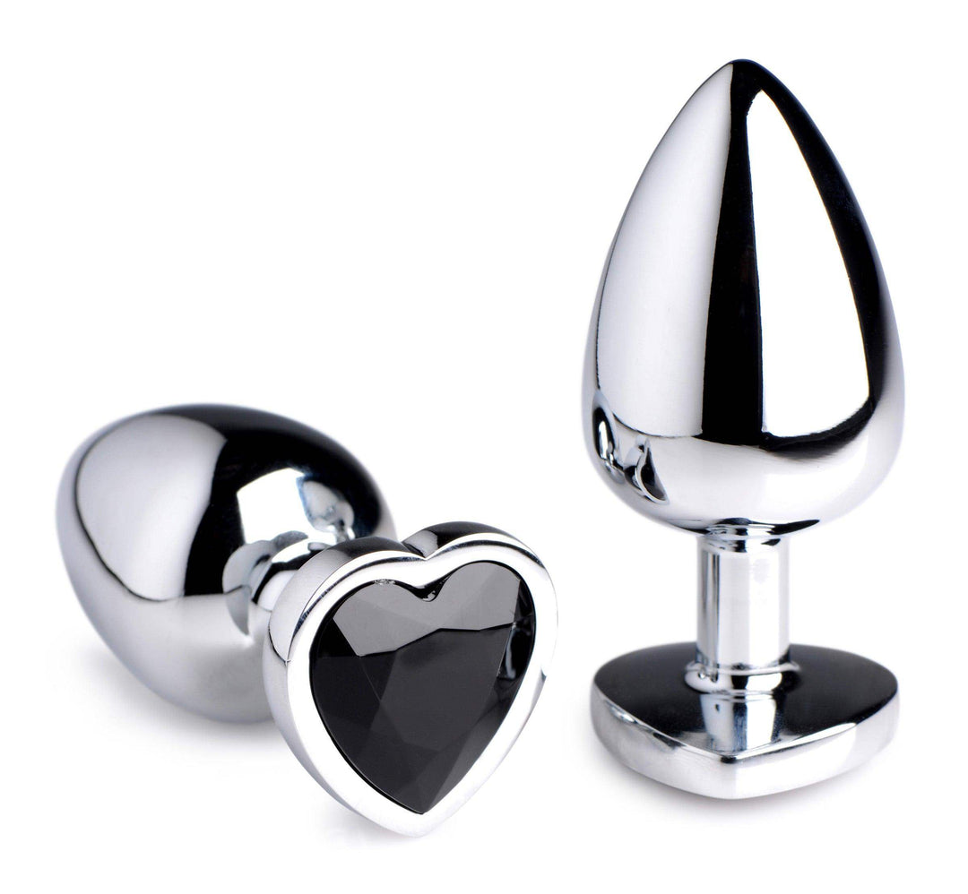 Heart Gem Anal Plug in Black Large