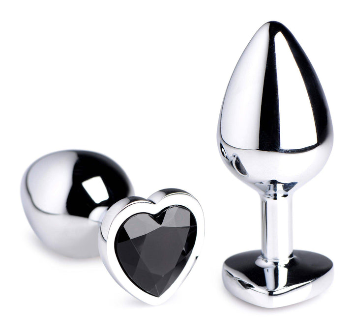 Heart Gem Anal Plug in Black Medium