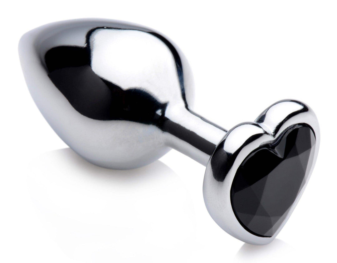 Heart Gem Anal Plug in Black Medium