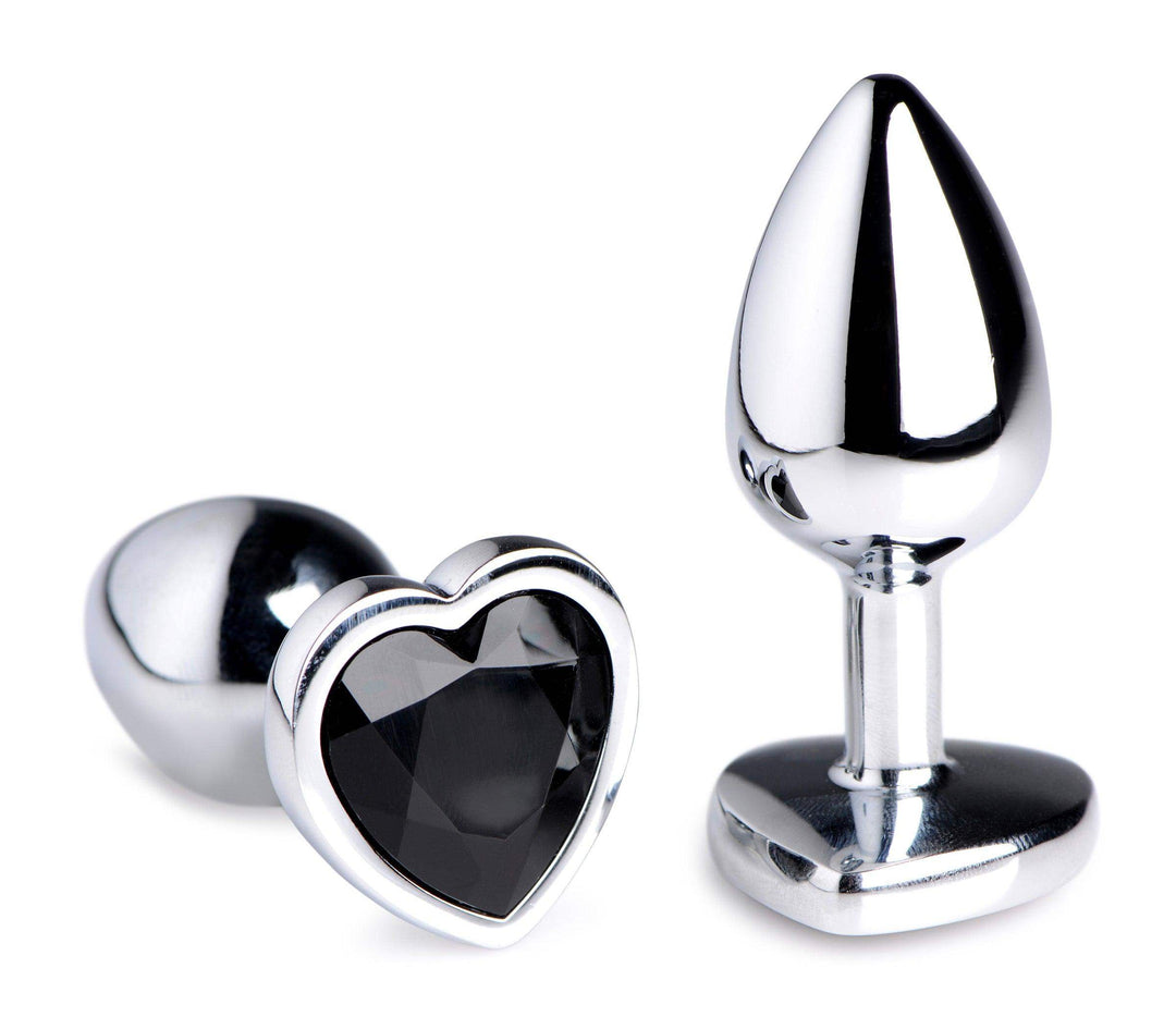 Heart Gem Anal Plug in Black Small