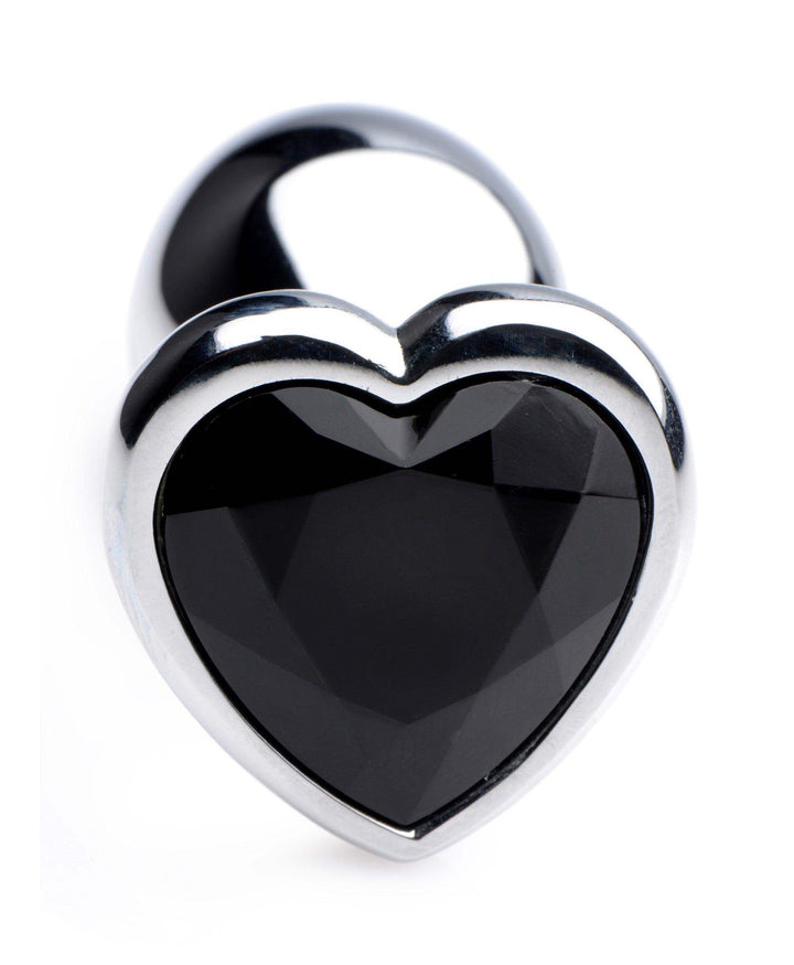 Heart Gem Anal Plug in Black Small