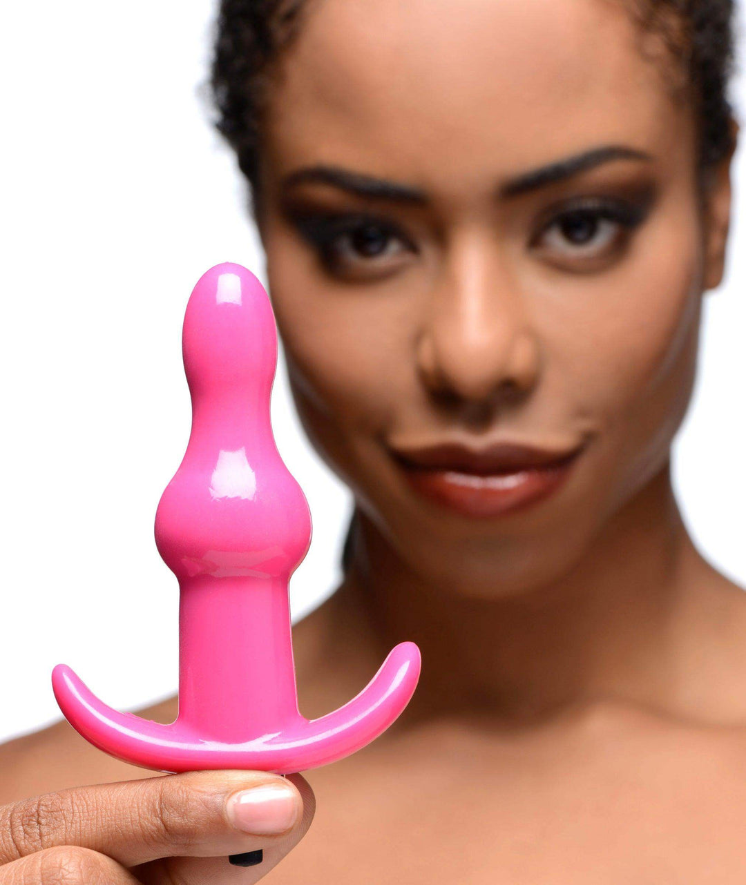 Bumpy Vibrating Anal Plug in Pink