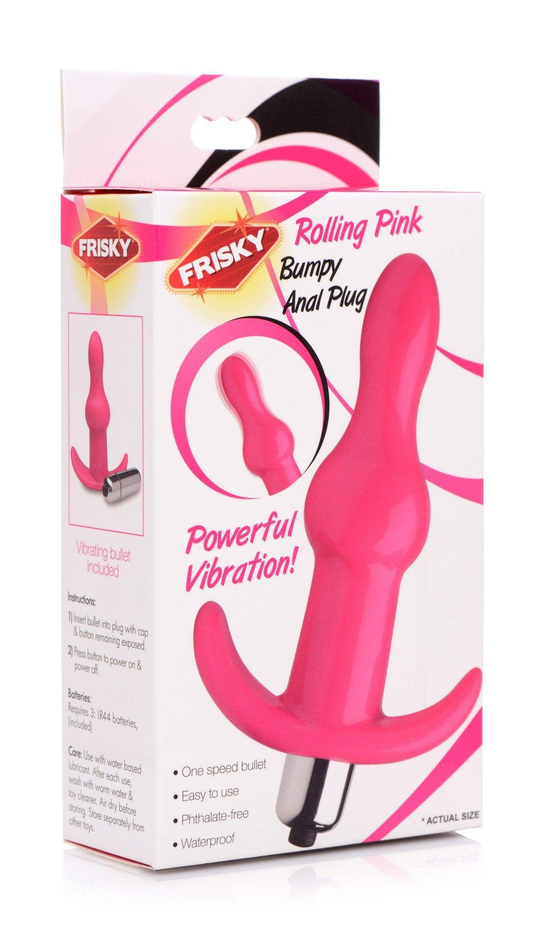 Bumpy Vibrating Anal Plug in Pink