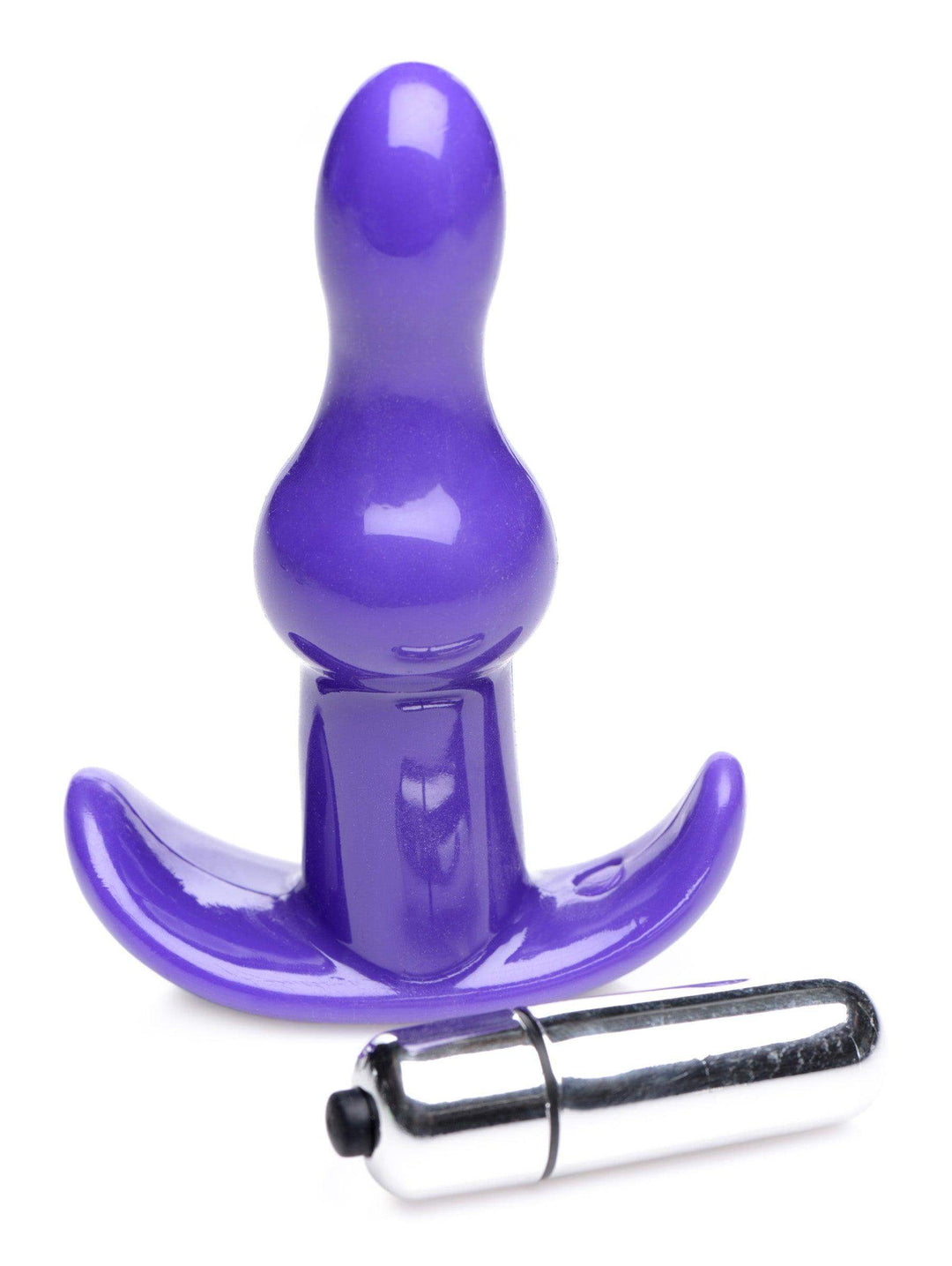 Bumpy Vibrating Anal Plug in Purple