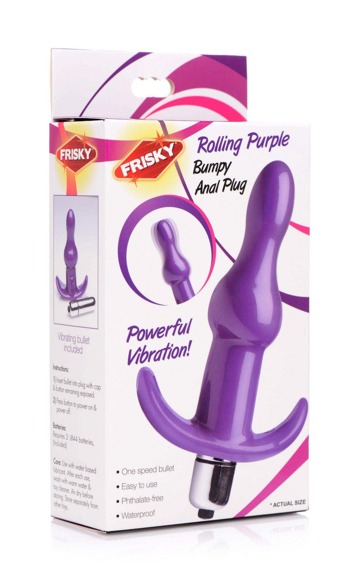 Bumpy Vibrating Anal Plug in Purple