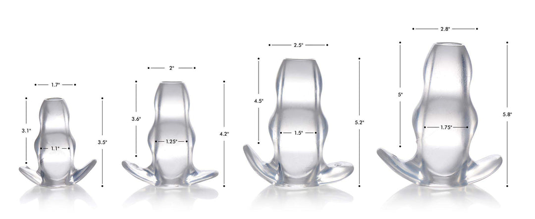 Clear View Hollow Anal Plug in Clear Medium