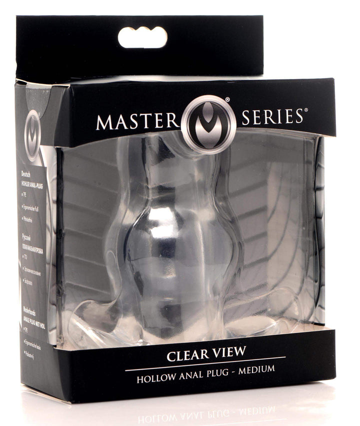 Clear View Hollow Anal Plug in Clear Medium