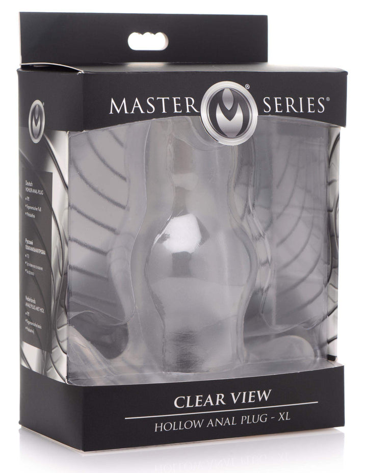 Clear View Hollow Anal Plug in Clear XL