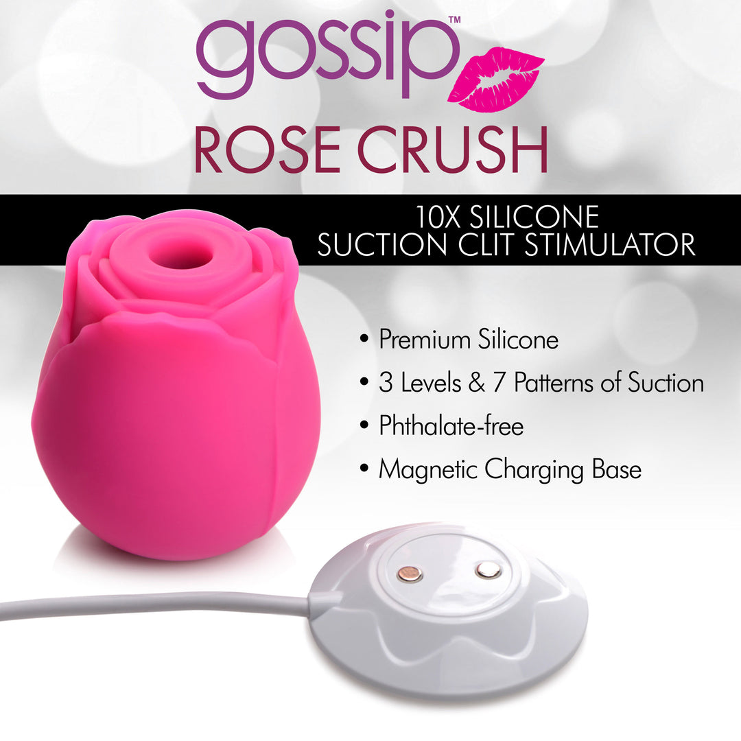 10X Rose Crush Silicone Clitoral Suction Stimulator