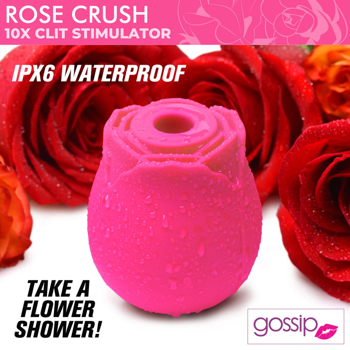 10X Rose Crush Silicone Clitoral Suction Stimulator