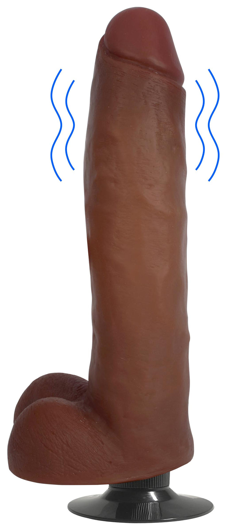 Brown JOCK 11 Inch Vibrating Realistic Dildo w/ Suction Cup & Balls