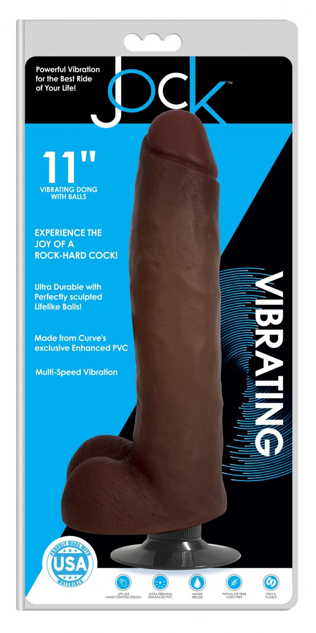 11 Inch Dark Jock | Vibrating Dildo - Realistic Dildo