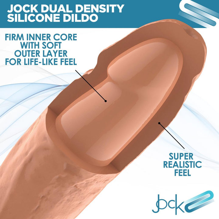 JOCK Dual Density Ultra Realistic Dildo w/ Suction Cup &amp; Balls 9 Inch