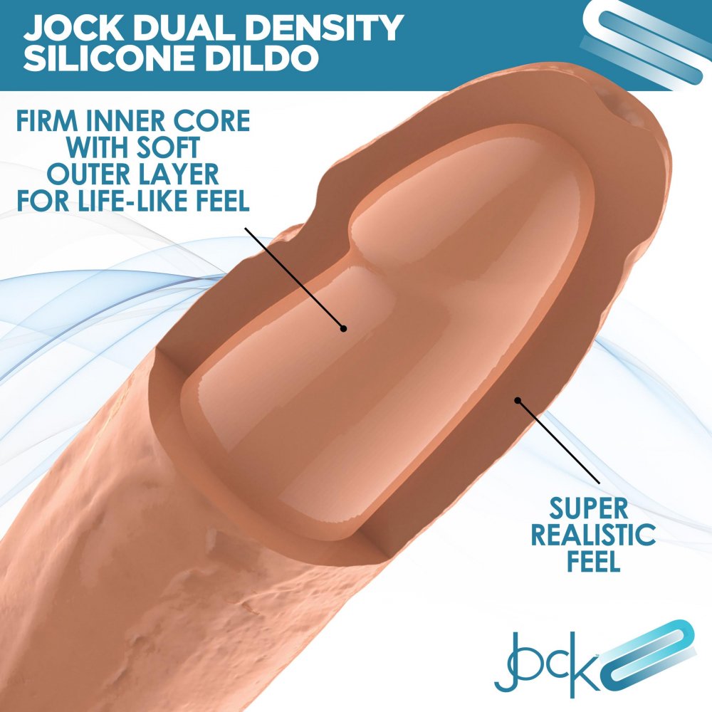 JOCK 9 Inch Dual Density Ultra Realistic Dildo w/ Suction Cup & Balls