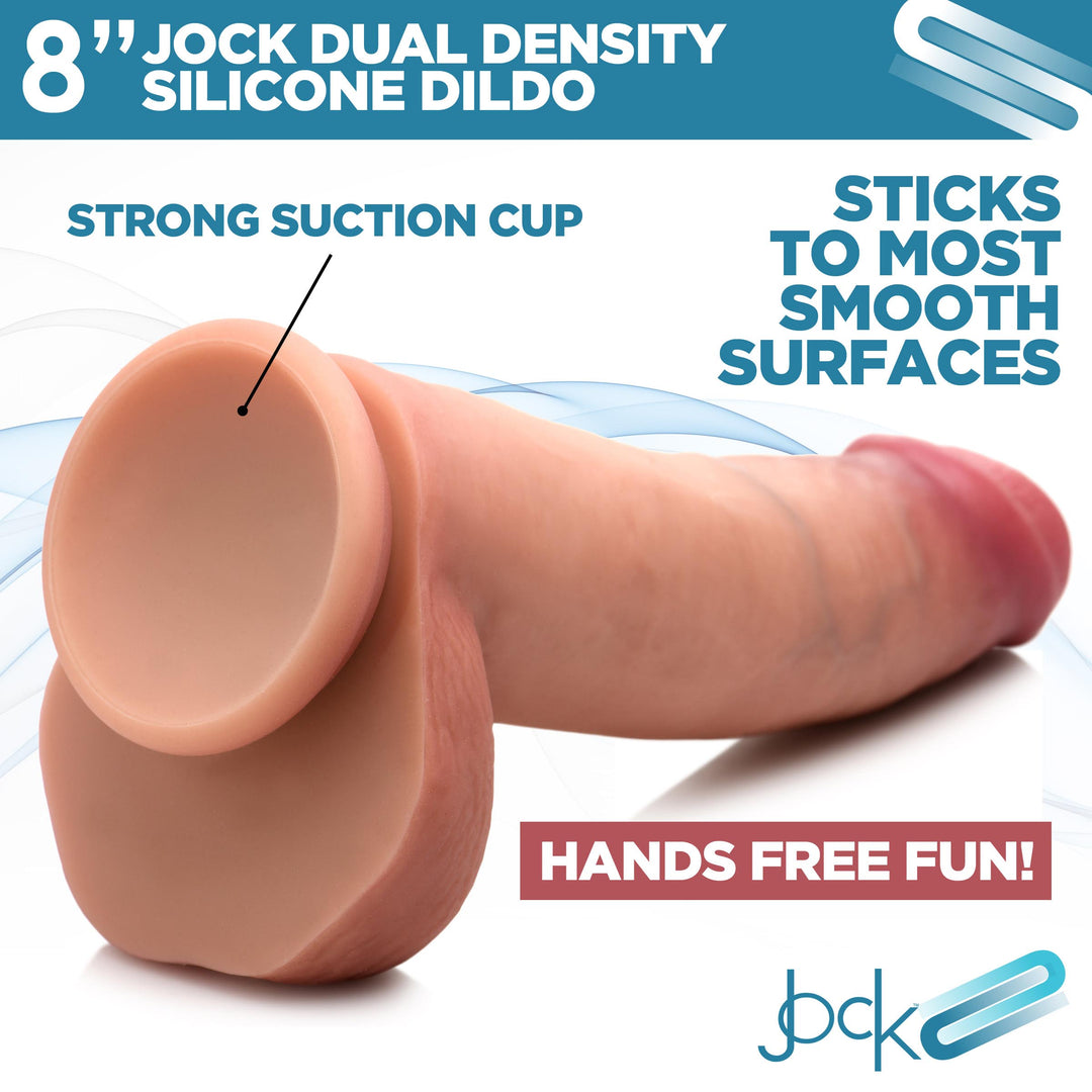 Jock 8 Inch Ultra Realistic Dual Density Dildo with Balls