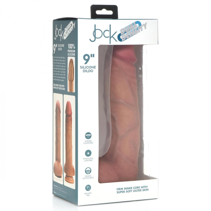 JOCK Dual Density Ultra Realistic Dildo w/ Suction Cup &amp; Balls 9 Inch