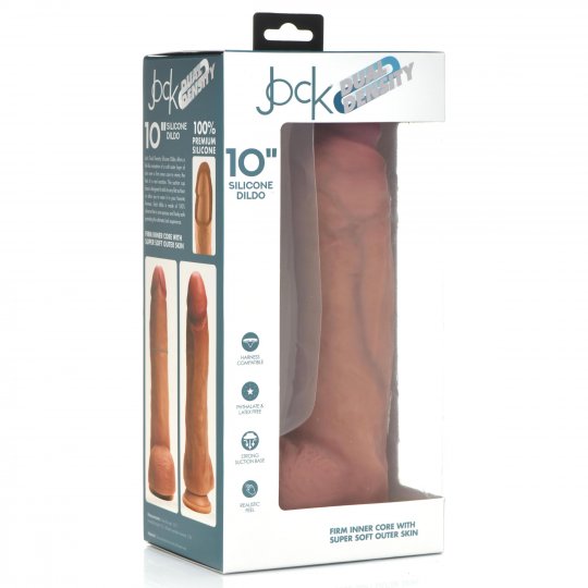 JOCK 10 Inch Dual Density Ultra Realistic Dildo w/ Suction Cup & Balls