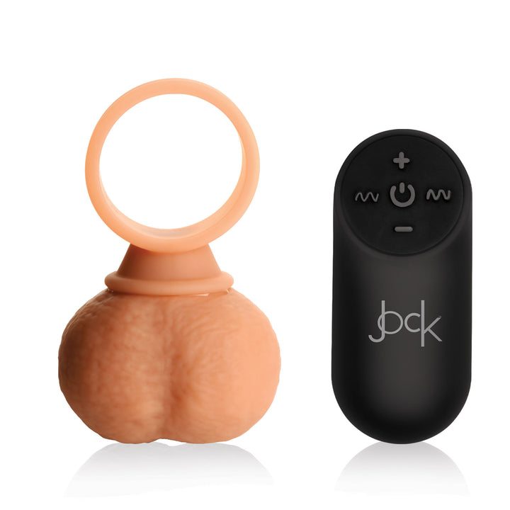 Jock 28X Vibrating Silicone Balls Cock Ring with Remote