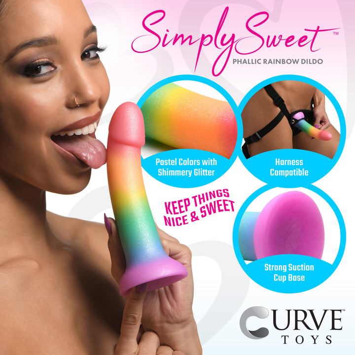 Phallic Rainbow Silicone Dildo with Suction Cup