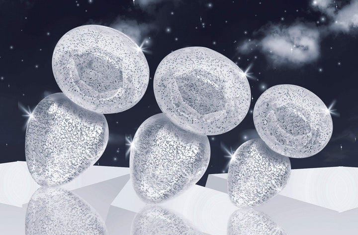 Glitter Gem Anal Plug Set in Silver