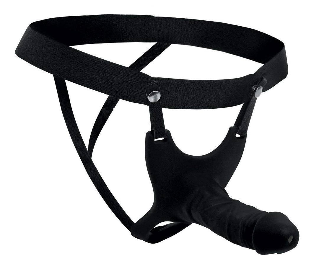 Hollow Silicone Dildo Strap-on in Black