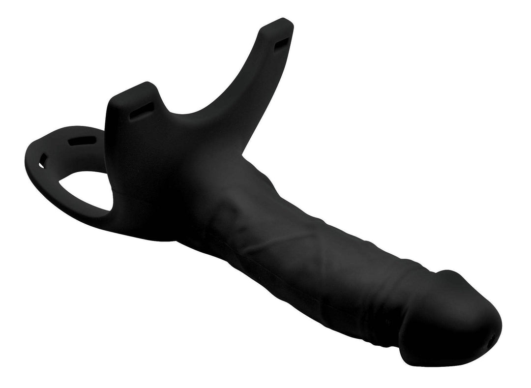 Hollow Silicone Dildo Strap-on in Black