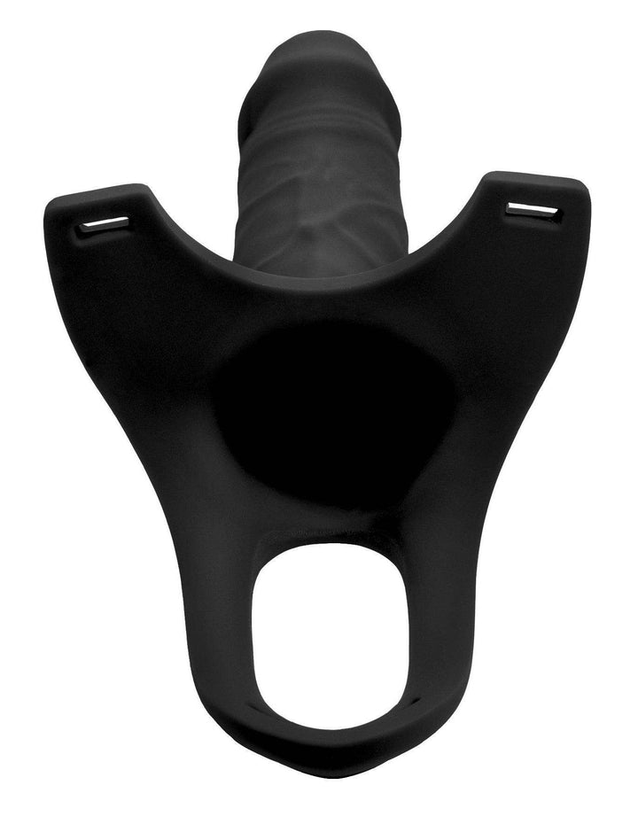 Hollow Silicone Dildo Strap-on in Black