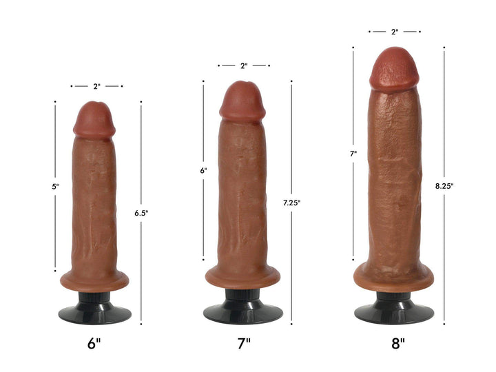 Jock Bareskin Vibrating Dildo in Dark 7 Inch