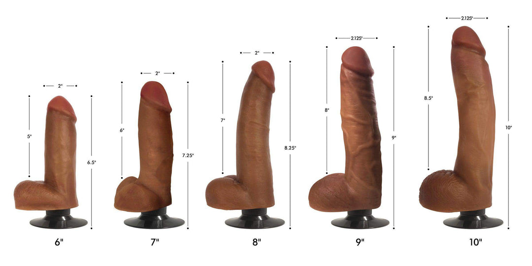 Jock Bareskin Vibrating Dildo with Balls in Dark 8 Inch