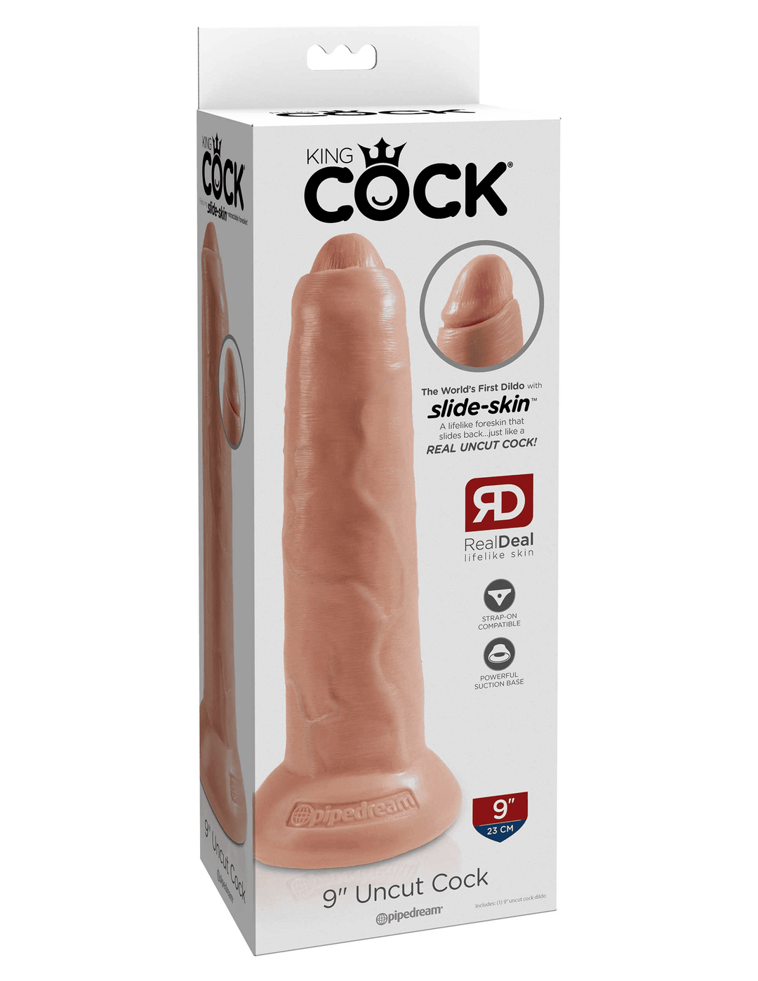 King Cock Uncut in Light 9 Inch