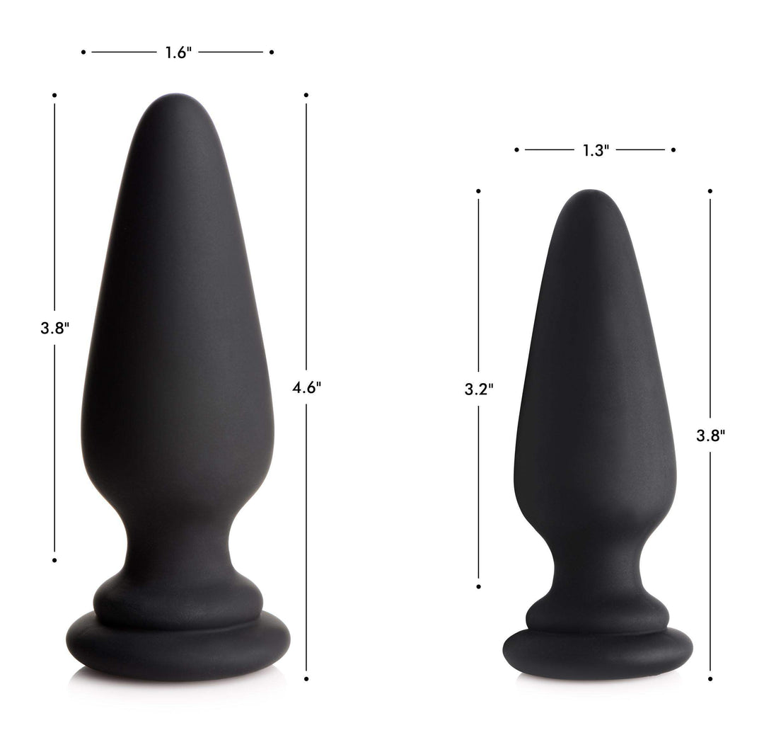 Anal Plug with Interchangeable Fox Tail in Black and White Large