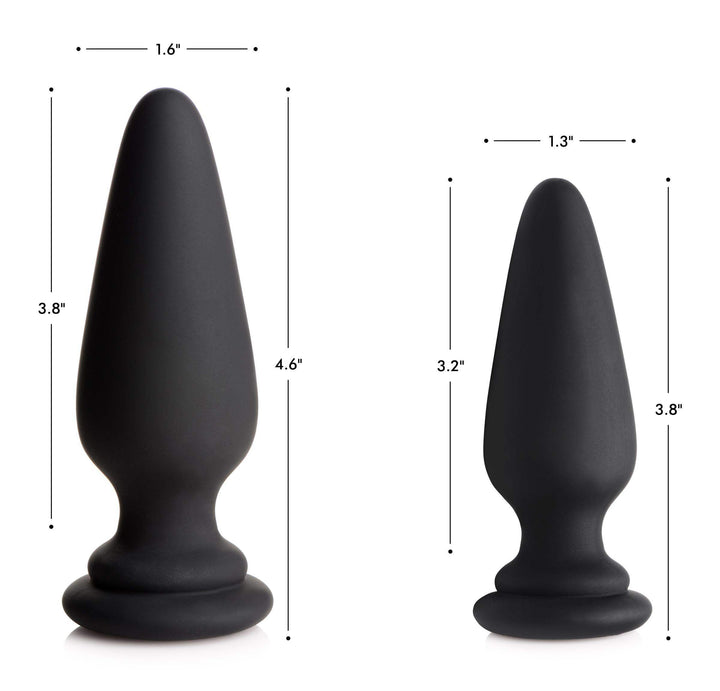 Anal Plug with Interchangeable Fox Tail in Black Large