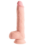 King Cock 10 Inch Triple Density Fat Realistic Dildo w/ Swinging Balls