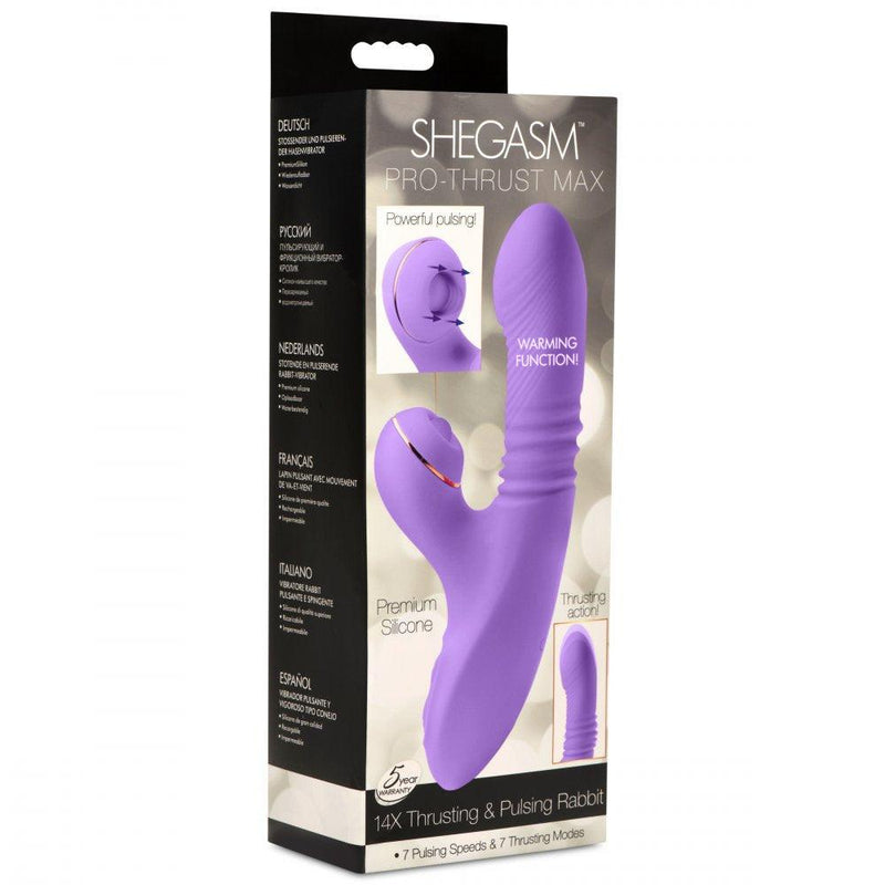 Pro-Thrust Max 14X Thrusting and Pulsing Silicone Rabbit - The Dildo Hub