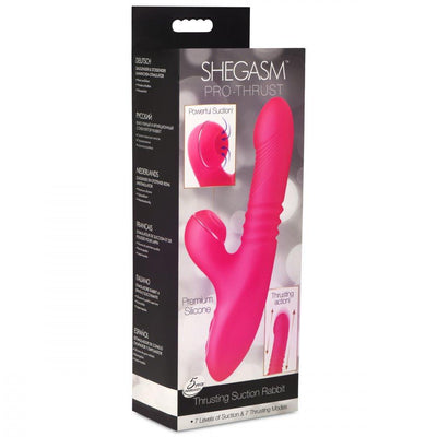 Pro-Thrust Thrusting Suction Silicone Rabbit Vibrator - The Dildo Hub