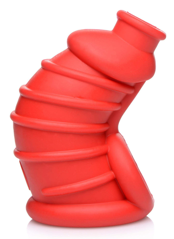 Chamber Silicone Chastity Cage in Red
