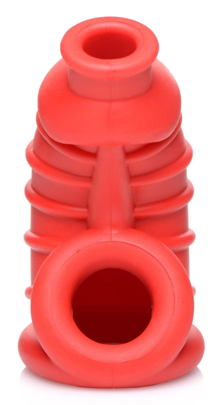 Chamber Silicone Chastity Cage in Red