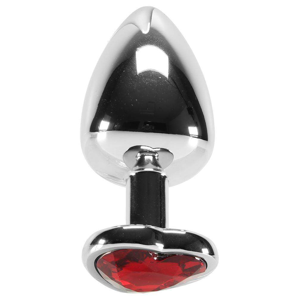Heart Gem Anal Plug in Red Large