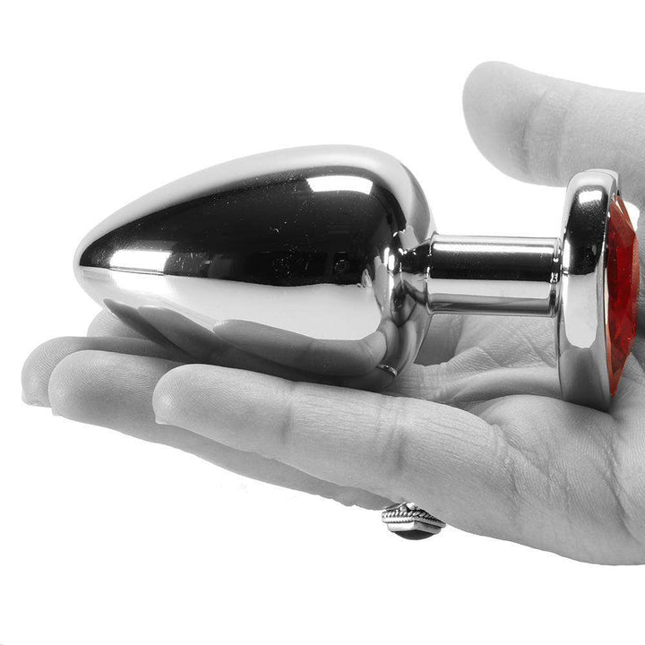 Heart Gem Anal Plug in Red Large